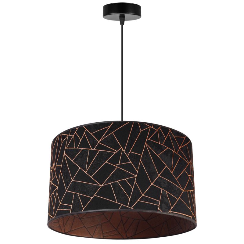 Lampa sufitowa wisząca Light Home LH Werona 1x E27 60W abażur 40cm miedź/czarny 1szt.