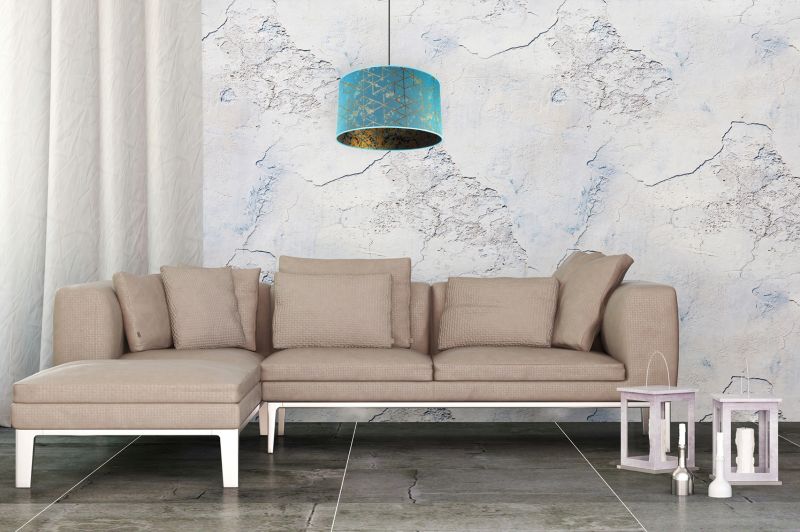 Lampa sufitowa wisząca Light Home LH Werona 1x E27 60W abażur 40cm niebieski 1szt.