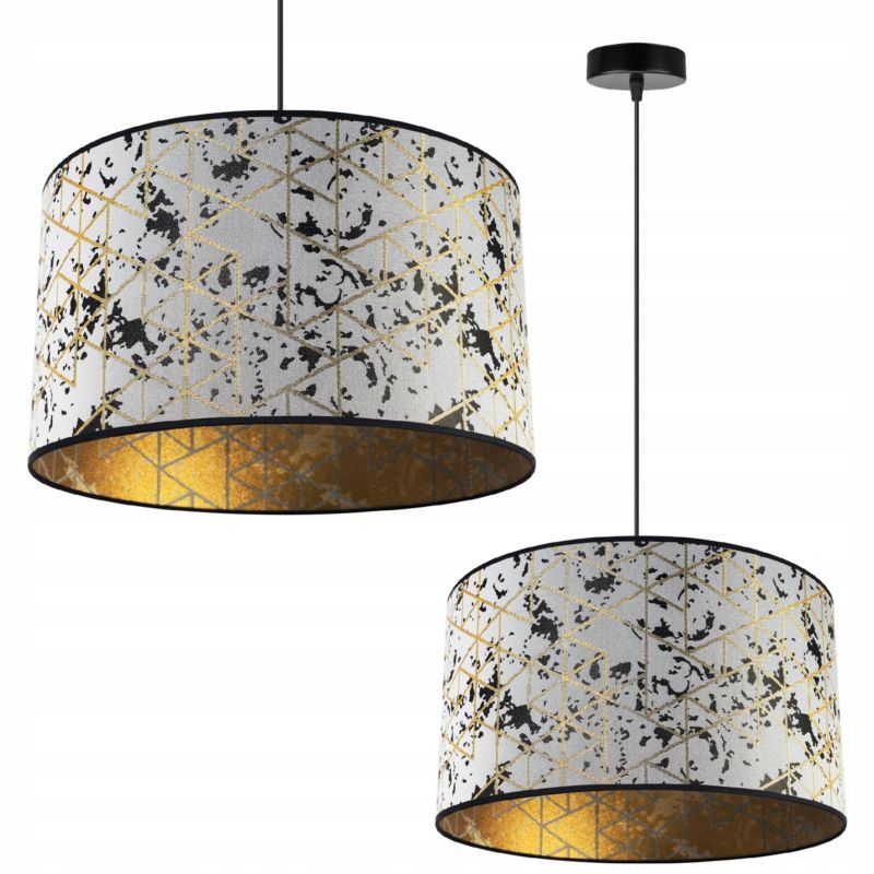 Lampa sufitowa wisząca Light Home LH Werona 1x E27 60W abażur 40cm szary/złoty 1szt.