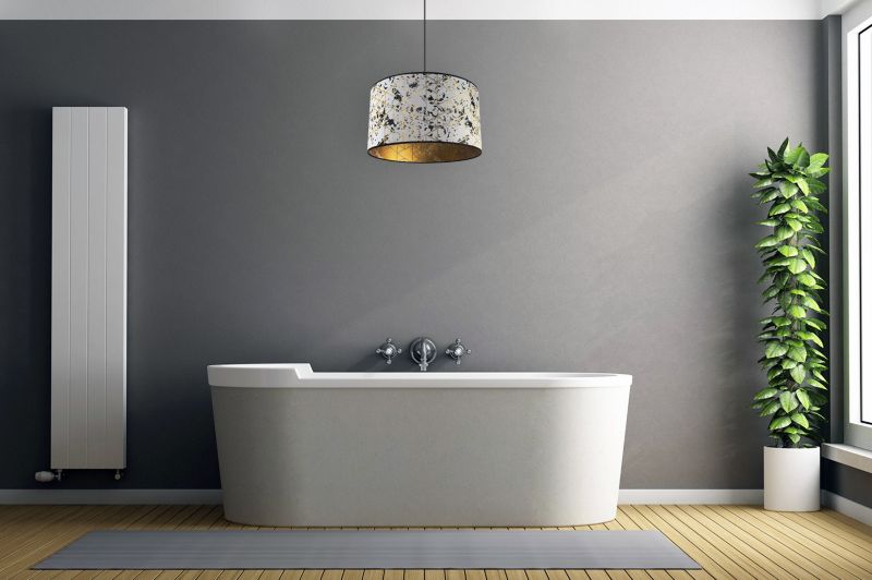 Lampa sufitowa wisząca Light Home LH Werona 1x E27 60W abażur 40cm szary/złoty 1szt.