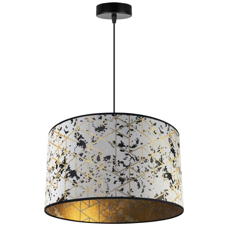 Lampa sufitowa wisząca Light Home LH Werona 1x E27 60W abażur 40cm szary/złoty 1szt.