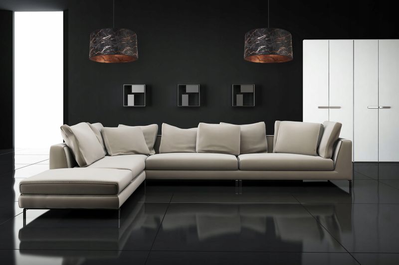 Lampa sufitowa wisząca Light Home LH Werona 1x E27 60W abażur 45cm marmur miedź/czarny 1szt.