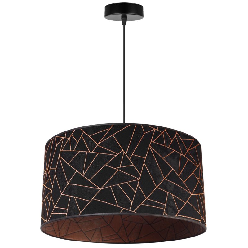 Lampa sufitowa wisząca Light Home LH Werona 1x E27 60W abażur 45cm miedź/czarny 1szt.