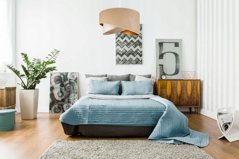 Lampa sufitowa wisząca Light Home LH Werona 1x E27 60W abażur 45cm tkanina beżowy/biały 1szt.