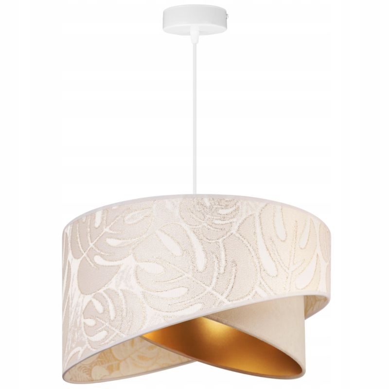 Lampa sufitowa wisząca Light Home LH Werona 1x E27 60W abażur 45cm tkanina kremowy/biały 1szt.