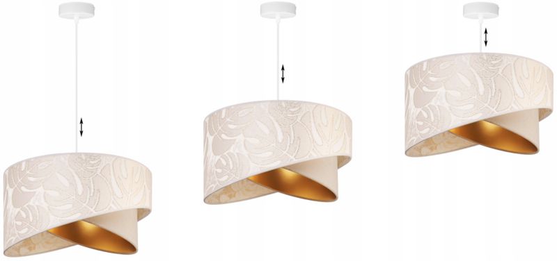 Lampa sufitowa wisząca Light Home LH Werona 1x E27 60W abażur 45cm tkanina kremowy/biały 1szt.