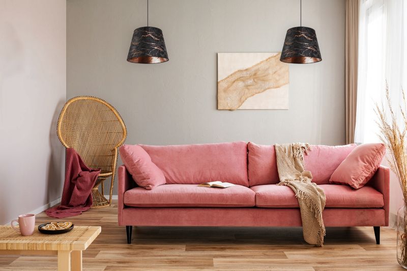Lampa sufitowa wisząca Light Home LH Werona 1x E27 60W abażur stożek marmur miedź/czarny 1szt.