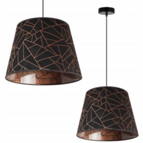 Lampa sufitowa wisząca Light Home LH Werona 1x E27 60W abażur stożek miedź/czarny 1szt.
