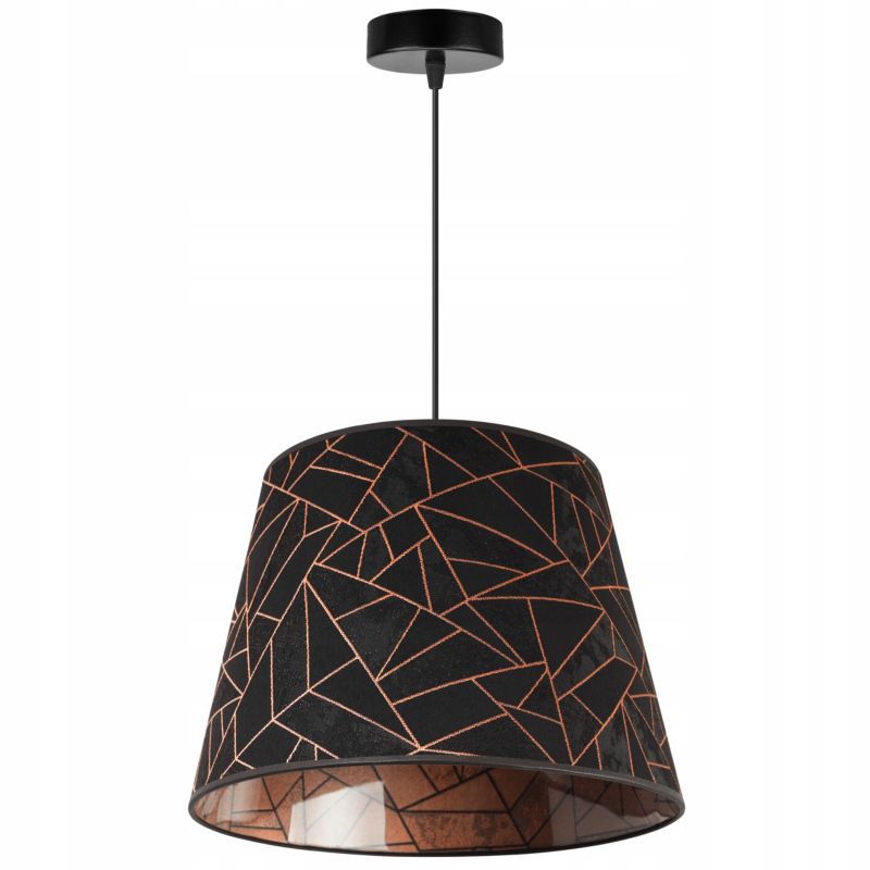 Lampa sufitowa wisząca Light Home LH Werona 1x E27 60W abażur stożek miedź/czarny 1szt.