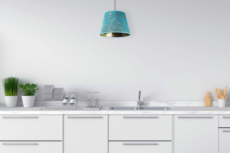 Lampa sufitowa wisząca Light Home LH Werona 1x E27 60W abażur stożek niebieski 1szt.