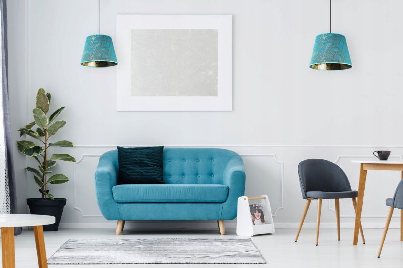 Lampa sufitowa wisząca Light Home LH Werona 1x E27 60W abażur stożek niebieski 1szt.