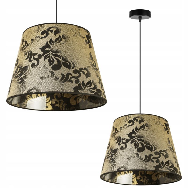Lampa sufitowa wisząca Light Home LH Werona 1x E27 60W abażur stożek złoty 1szt.