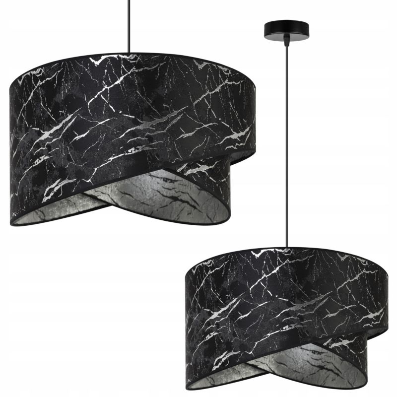 Lampa sufitowa wisząca Light Home LH Werona 1x E27 60W marmur czarny/srebrny 1szt.