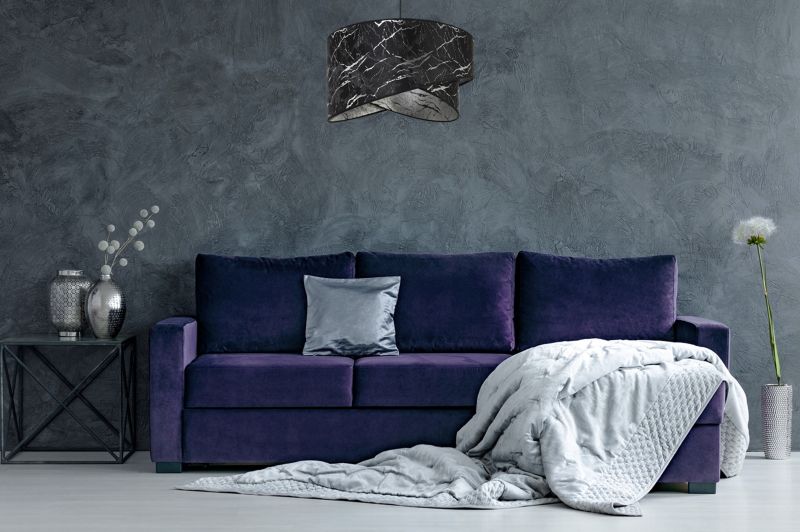 Lampa sufitowa wisząca Light Home LH Werona 1x E27 60W marmur czarny/srebrny 1szt.
