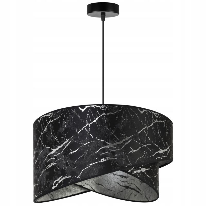 Lampa sufitowa wisząca Light Home LH Werona 1x E27 60W marmur czarny/srebrny 1szt.