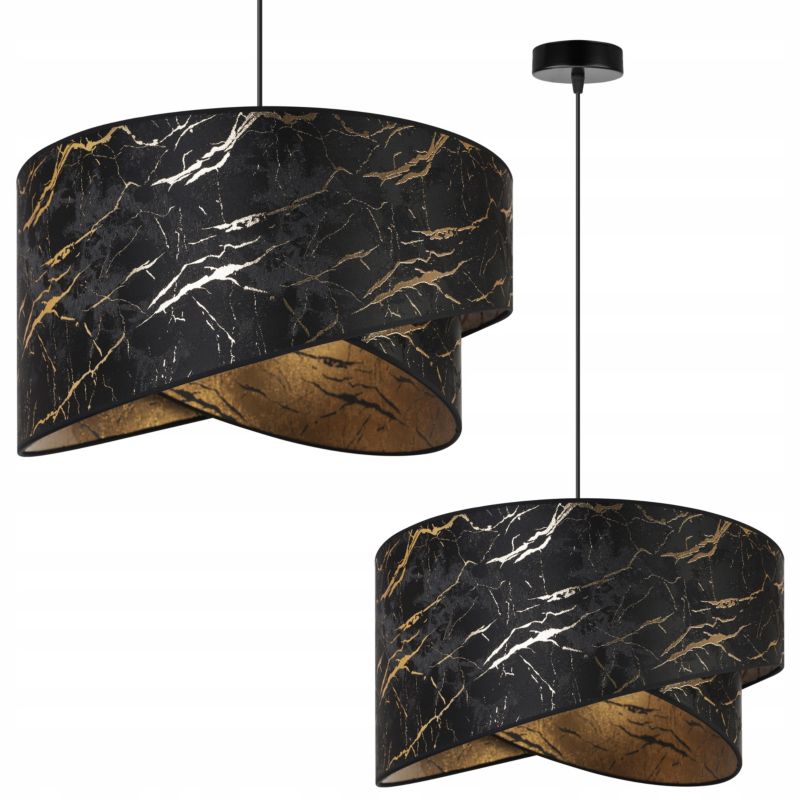 Lampa sufitowa wisząca Light Home LH Werona 1x E27 60W marmur czarny/złoty 1szt.