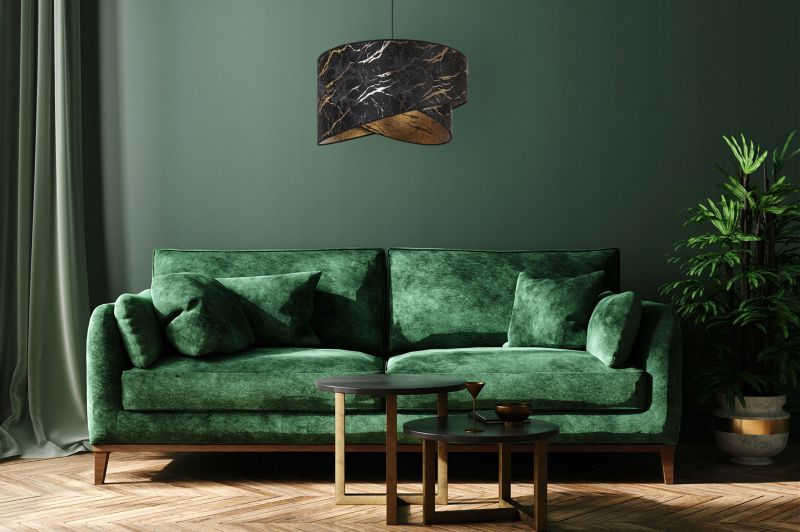 Lampa sufitowa wisząca Light Home LH Werona 1x E27 60W marmur czarny/złoty 1szt.