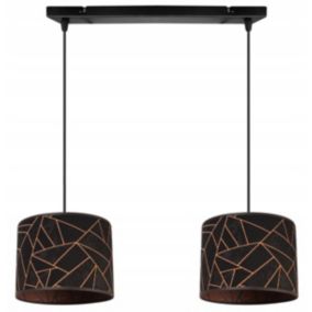 Lampa sufitowa wisząca Light Home LH Werona 2x E27 60W czarny/miedź 1szt.