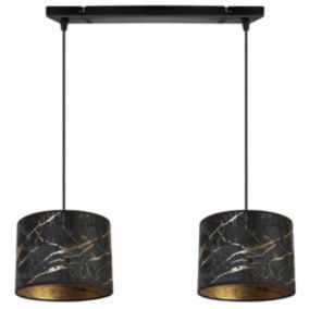Lampa sufitowa wisząca Light Home LH Werona 2x E27 60W czarny/złoty 1szt.