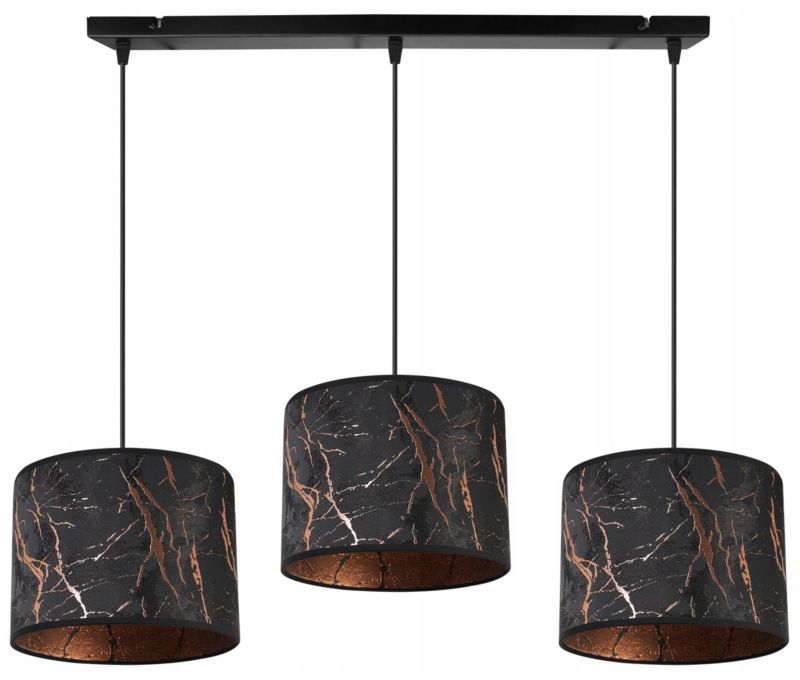 Lampa sufitowa wisząca Light Home LH Werona 3x E27 60W czarny/miedź 1szt.
