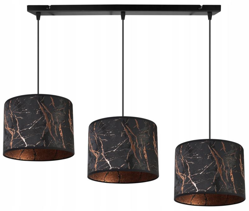 Lampa sufitowa wisząca Light Home LH Werona 3x E27 60W czarny/miedź 1szt.
