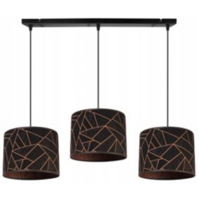 Lampa sufitowa wisząca Light Home LH Werona 3x E27 60W czarny/miedź 1szt.