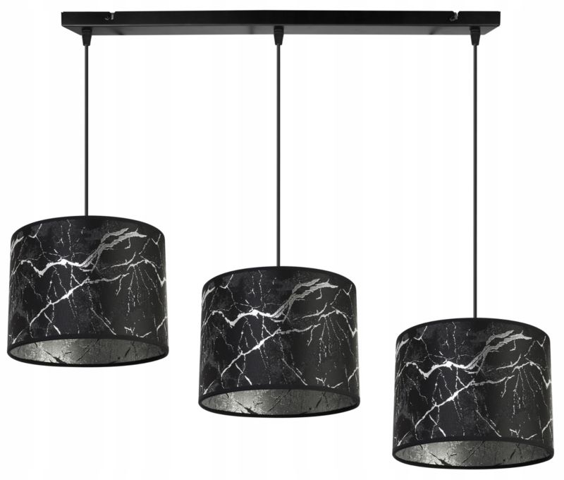 Lampa sufitowa wisząca Light Home LH Werona 3x E27 60W czarny/srebrny 1szt.