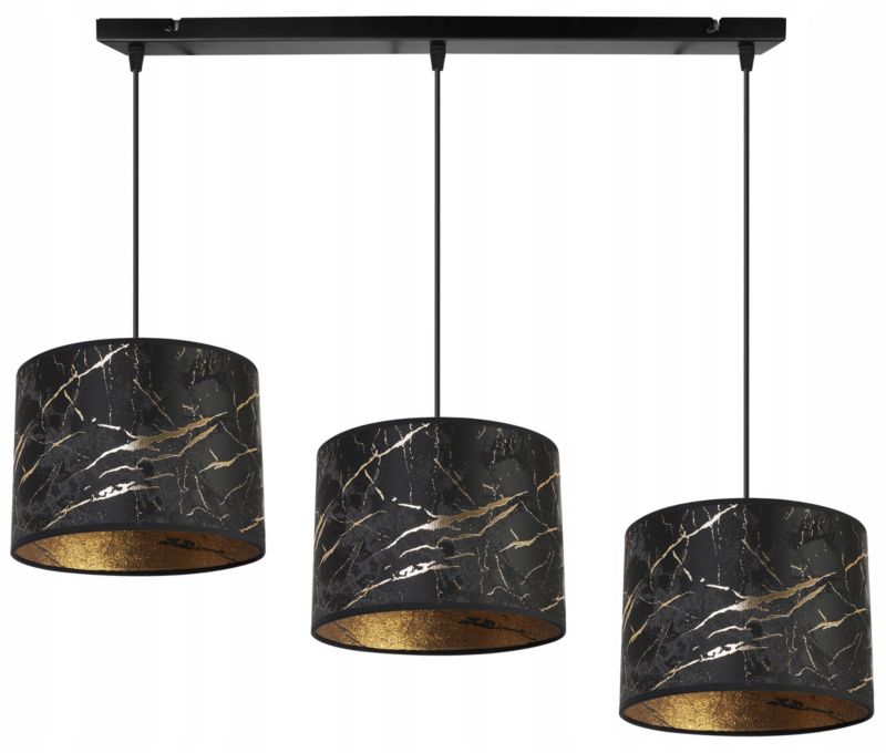 Lampa sufitowa wisząca Light Home LH Werona 3x E27 60W czarny/złoty 1szt.
