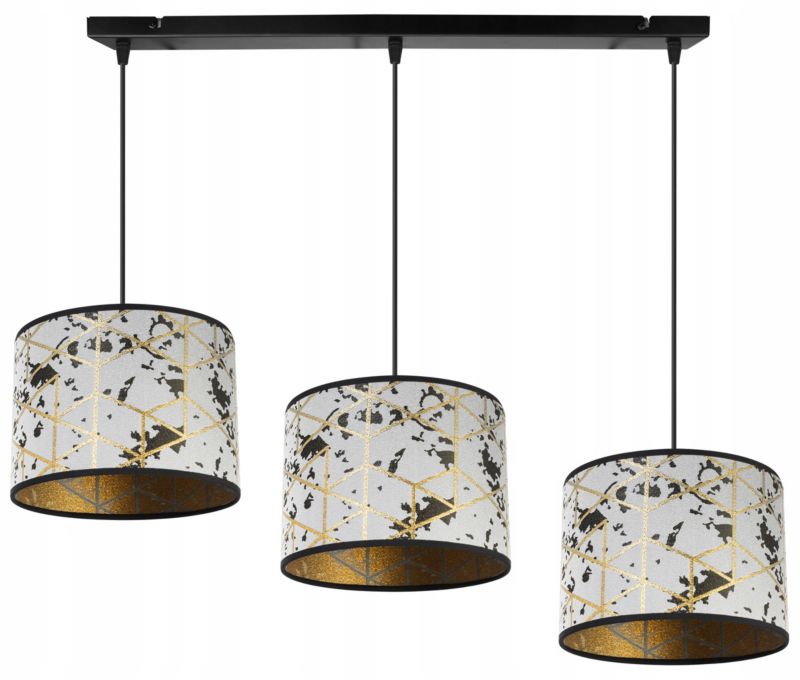 Lampa sufitowa wisząca Light Home LH Werona 3x E27 60W szary/złoty 1szt.