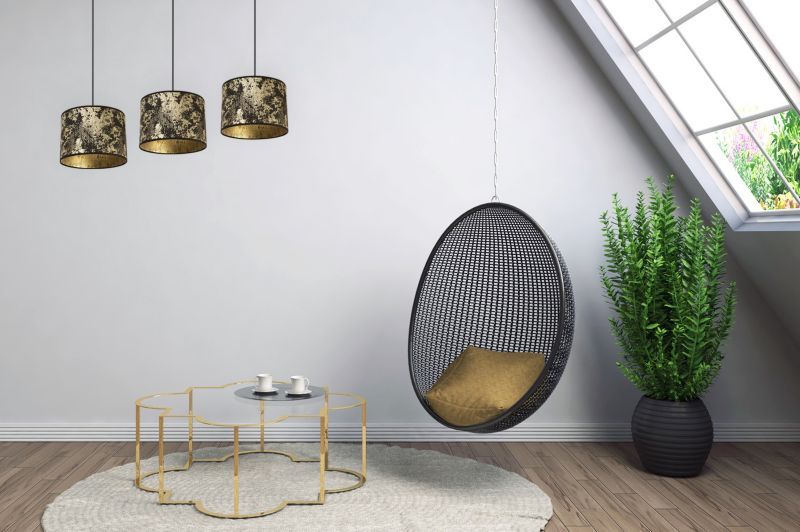 Lampa sufitowa wisząca Light Home LH Werona 3x E27 60W złoty/czarny 1szt.