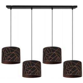 Lampa sufitowa wisząca Light Home LH Werona 4x E27 60W czarny/miedź 1szt.