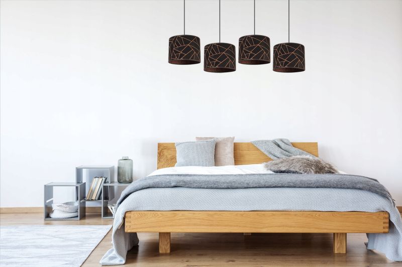 Lampa sufitowa wisząca Light Home LH Werona 4x E27 60W czarny/miedź 1szt.