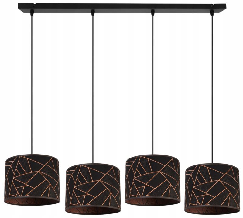 Lampa sufitowa wisząca Light Home LH Werona 4x E27 60W czarny/miedź 1szt.