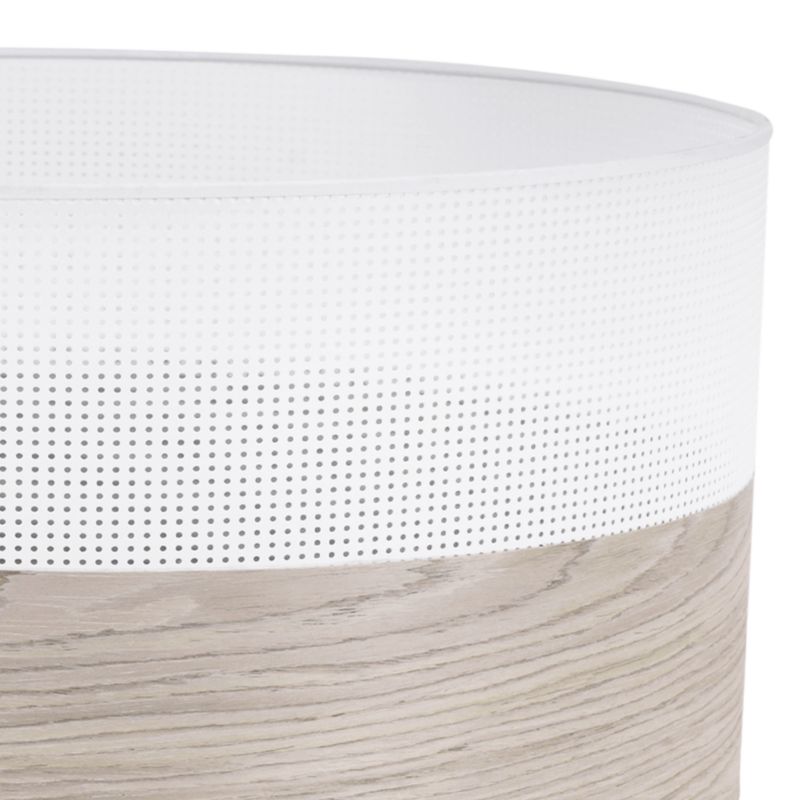 Lampa sufitowa wisząca Light Home LH Wood 1x E27 60W fornir dąb bielony klosz/biały 40cm 1szt.