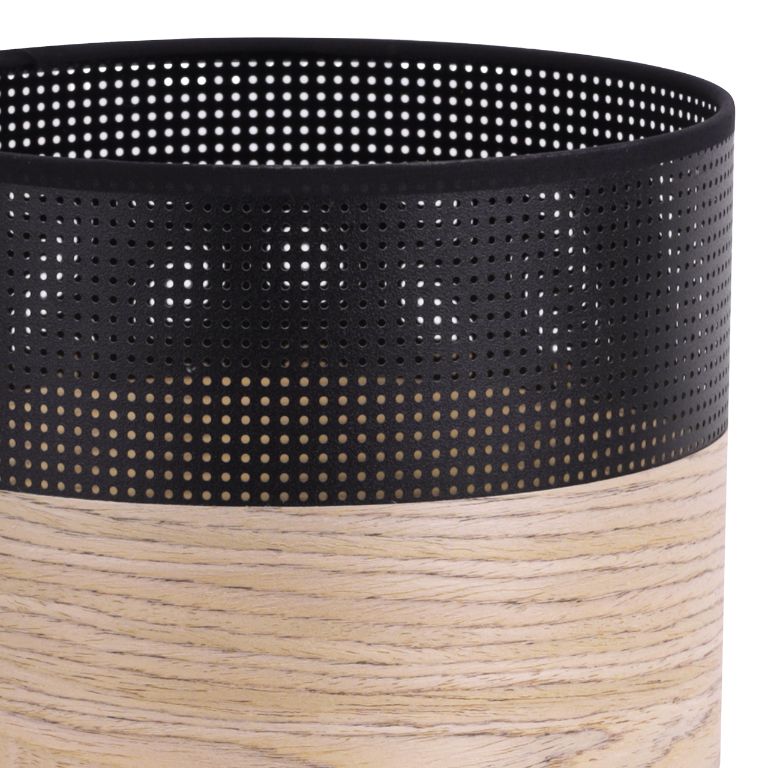 Lampa sufitowa wisząca Light Home LH Wood 1x E27 60W fornir dąb klasyczny/czarny klosz 20cm 1szt.