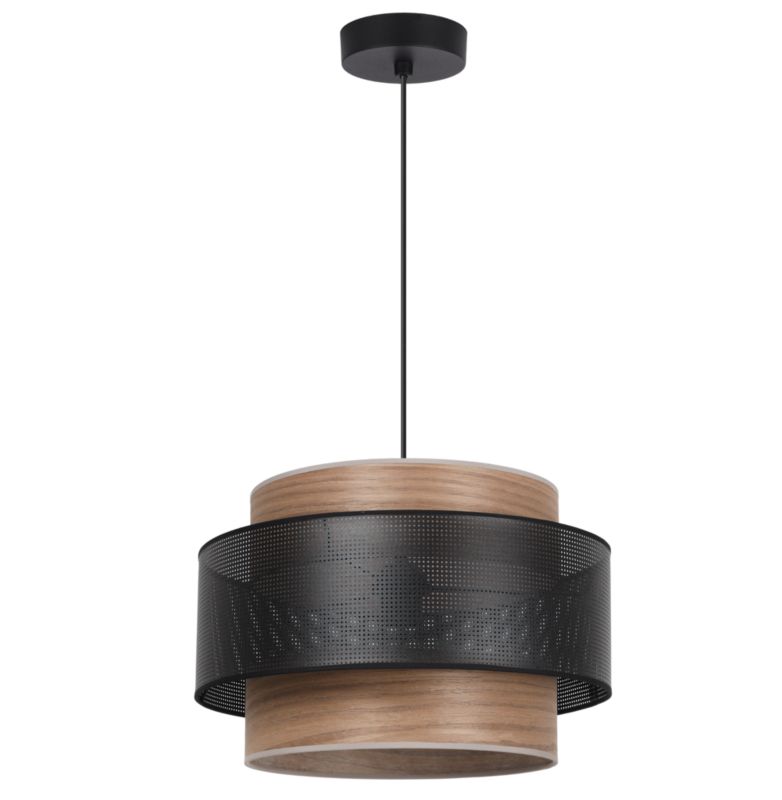 Lampa sufitowa wisząca Light Home LH Wood Duo 1x E27 60W orzech 1szt.
