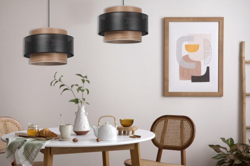 Lampa sufitowa wisząca Light Home LH Wood Duo 1x E27 60W orzech 1szt.