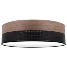 Lampa sufitowa wisząca Light Home LH Wood Plexi 3x E27 60W czarny/orzech 50cm 1szt.
