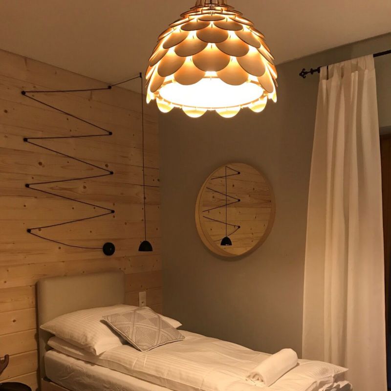 Lampa sufitowa wisząca Light Prestige Burgo 5915 jasne drewno szerokość 35 cm 1xE27 x 60W 1 szt.