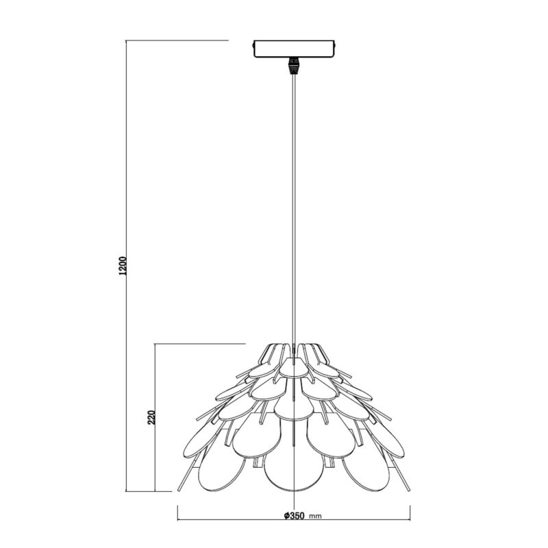 Lampa sufitowa wisząca Light Prestige Burgo 5915 jasne drewno szerokość 35 cm 1xE27 x 60W 1 szt.