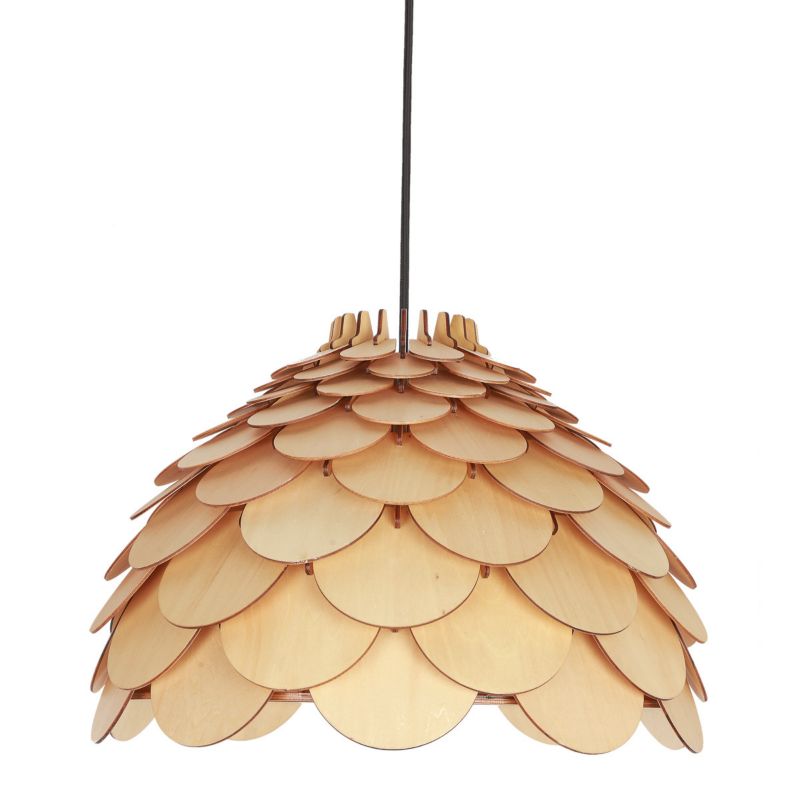 Lampa sufitowa wisząca Light Prestige Burgo 5915 jasne drewno szerokość 35 cm 1xE27 x 60W 1 szt.