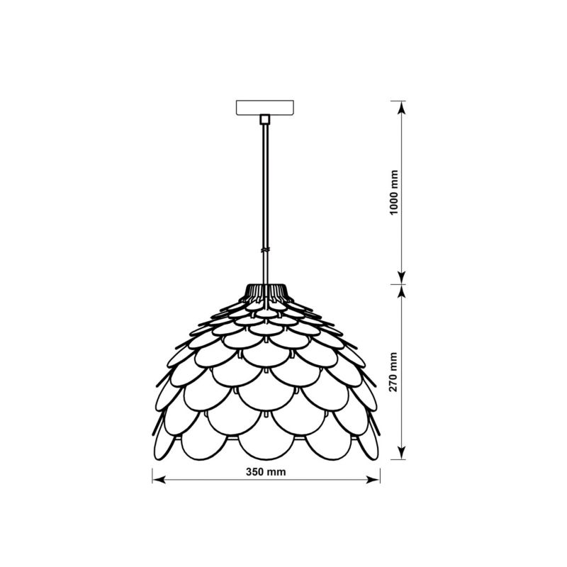Lampa sufitowa wisząca Light Prestige Burgo 5915 jasne drewno szerokość 35 cm 1xE27 x 60W 1 szt.
