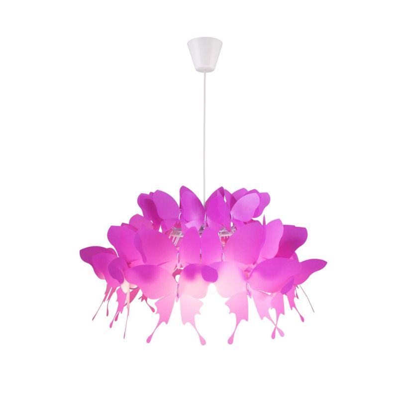Lampa sufitowa wisząca Light Prestige Farfalla 7506 ciemny róż-biała szerokość 50 cm 1xE27 x 60W 1 szt.