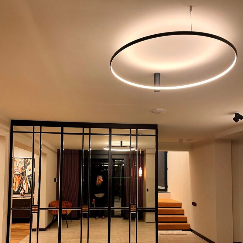 Lampa sufitowa wisząca Light Prestige Ring 0021 czarna ring wbudowany LED 50W 1 szt.
