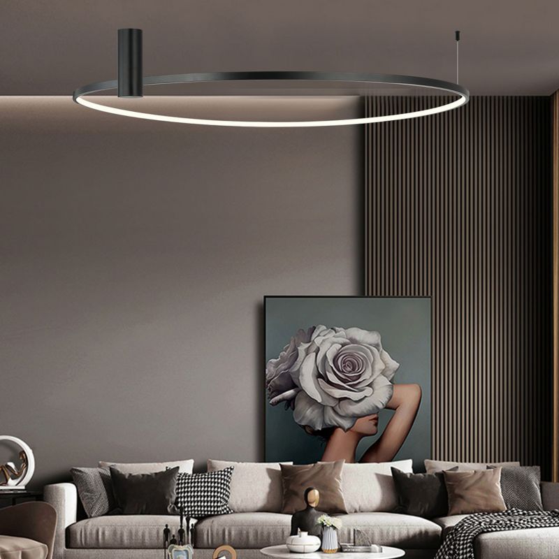 Lampa sufitowa wisząca Light Prestige Ring 0021 czarna ring wbudowany LED 50W 1 szt.