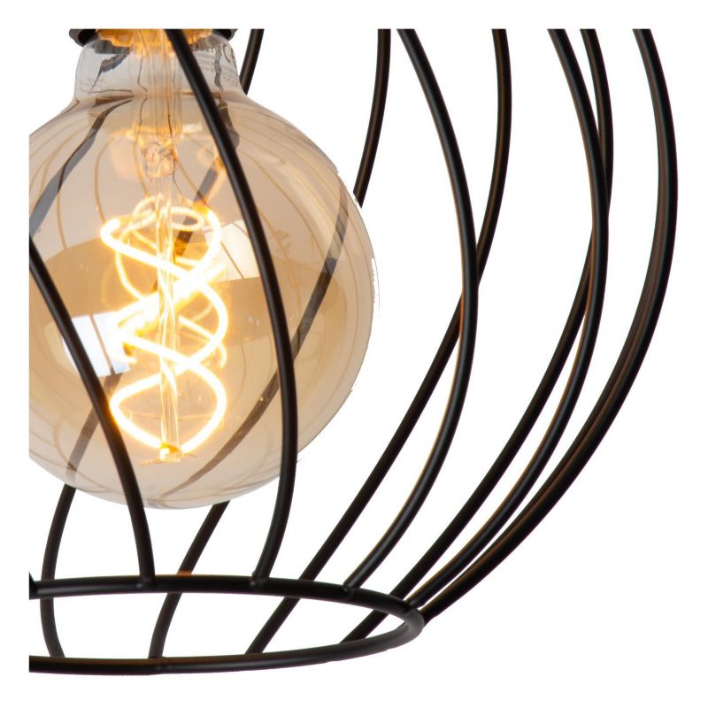 Lampa sufitowa wisząca Lucide Danza 1477 czarna szerokość 25 cm 1xE27 x 40W 1 szt.