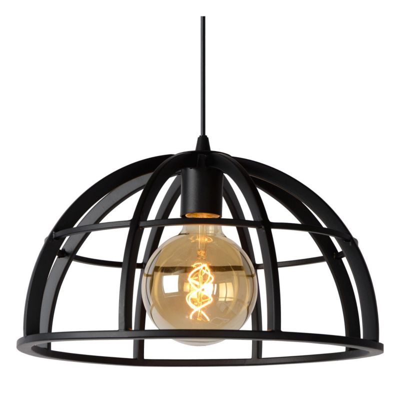 Lampa sufitowa wisząca Lucide Dikra 1002 czarna szerokość 40 cm 1xE27 x 60W 1 szt.
