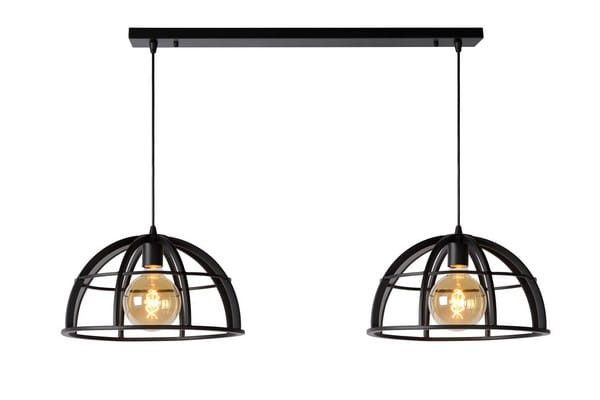 Lampa sufitowa wisząca Lucide Dikra 1019 czarna szerokość 40 cm 2xE27 x 60W 1 szt.