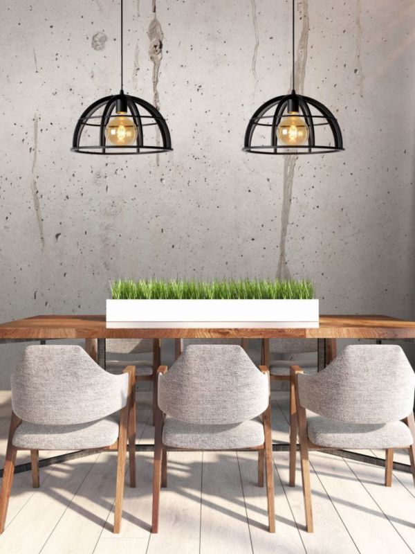 Lampa sufitowa wisząca Lucide Dikra 1019 czarna szerokość 40 cm 2xE27 x 60W 1 szt.
