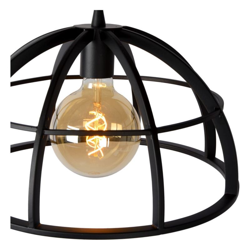 Lampa sufitowa wisząca Lucide Dikra 1019 czarna szerokość 40 cm 2xE27 x 60W 1 szt.